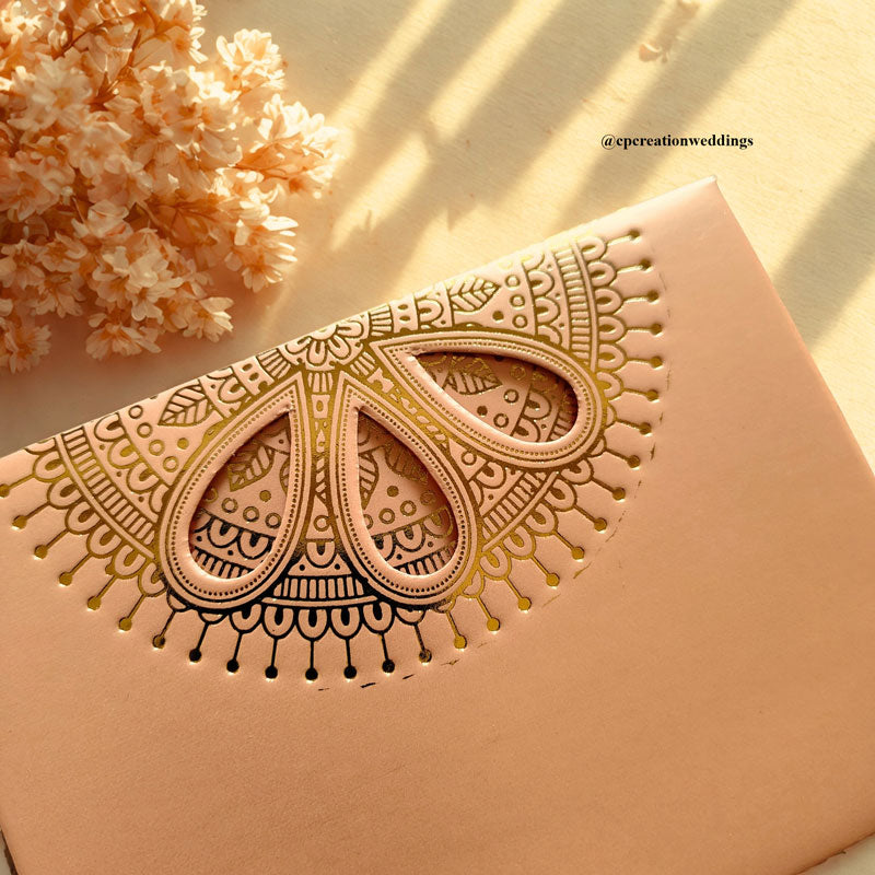 Mini Golden Embossed Mandala Design Premium  Money/Shagun Envelope/Lifafa