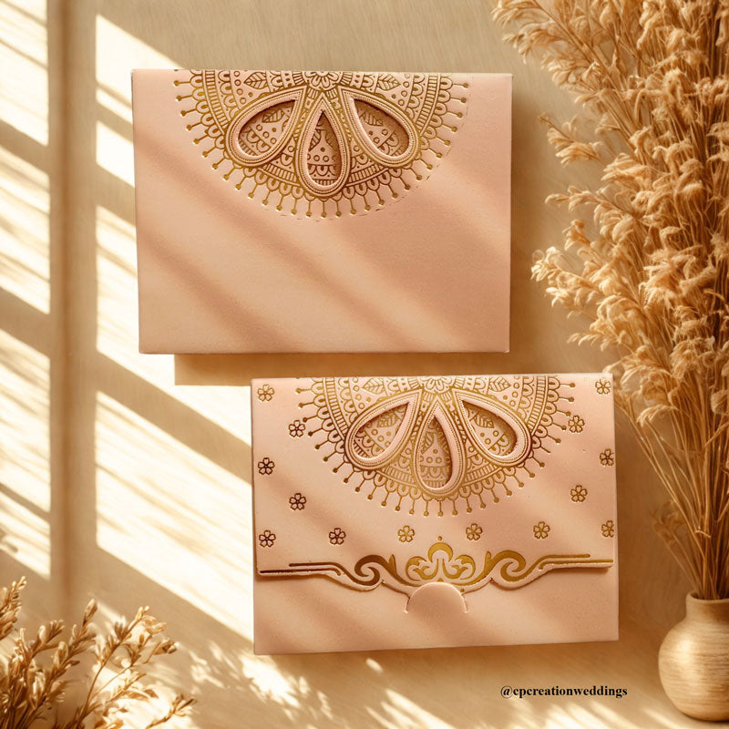 Mini Golden Embossed Mandala Design Premium  Money/Shagun Envelope/Lifafa