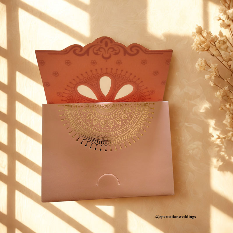 Mini Golden Embossed Mandala Design Premium  Money/Shagun Envelope/Lifafa