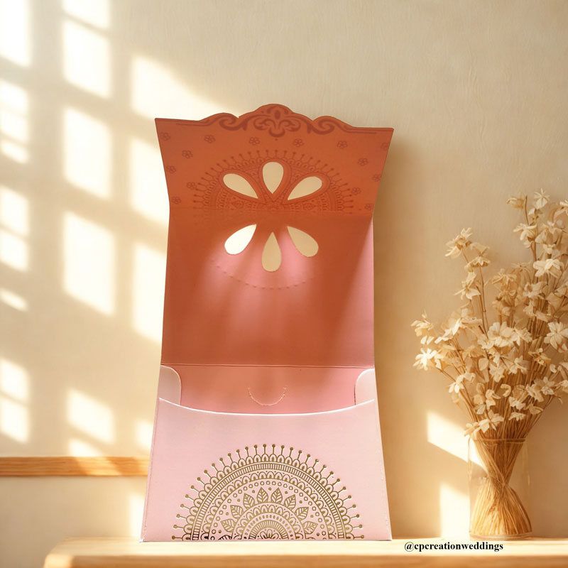 Mini Golden Embossed Mandala Design Premium  Money/Shagun Envelope/Lifafa