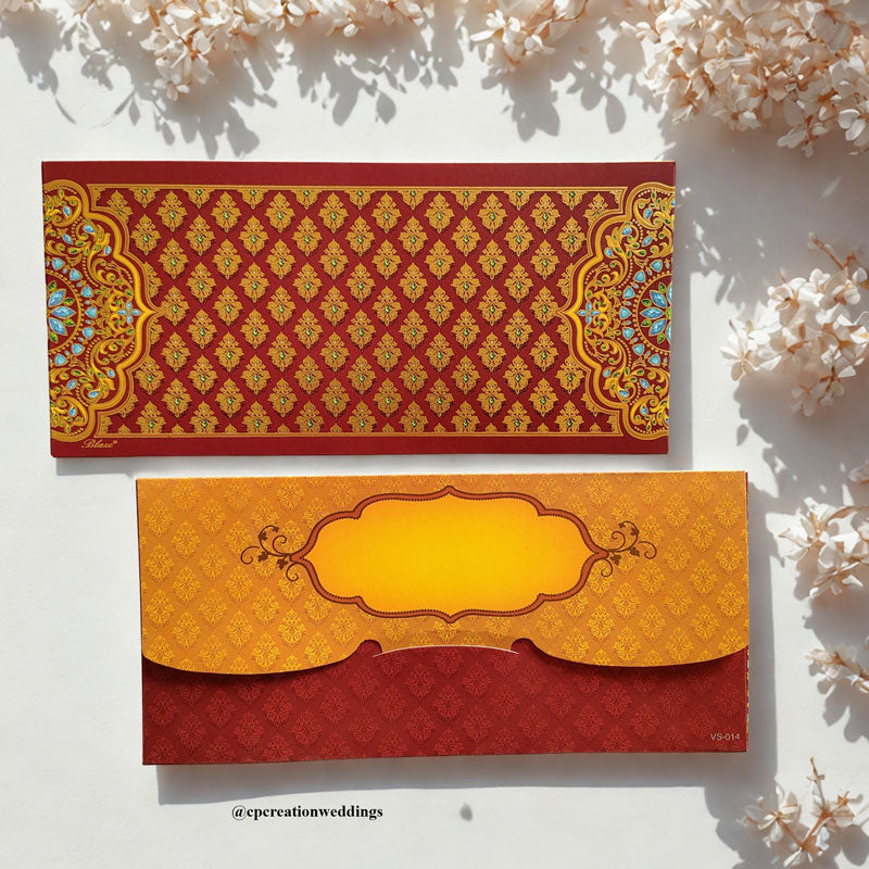 Golden Embossed Pattern Art Multicolour luxuries Money/Shagun Envelope/Lifafa