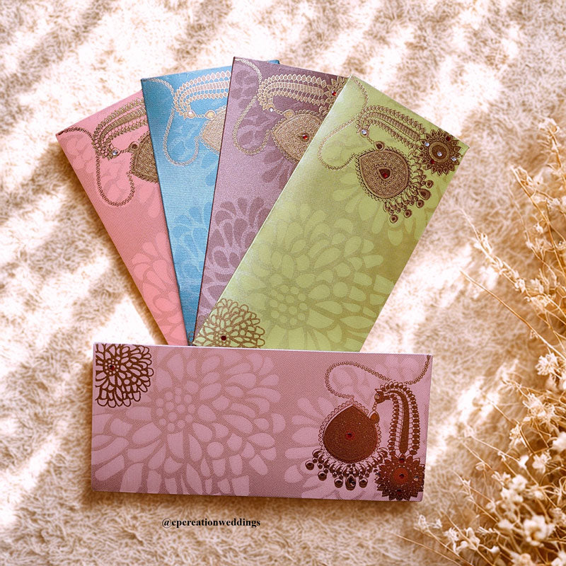 Golden Embossed Double Design Premium Money/Shagun Envelope/Lifafa